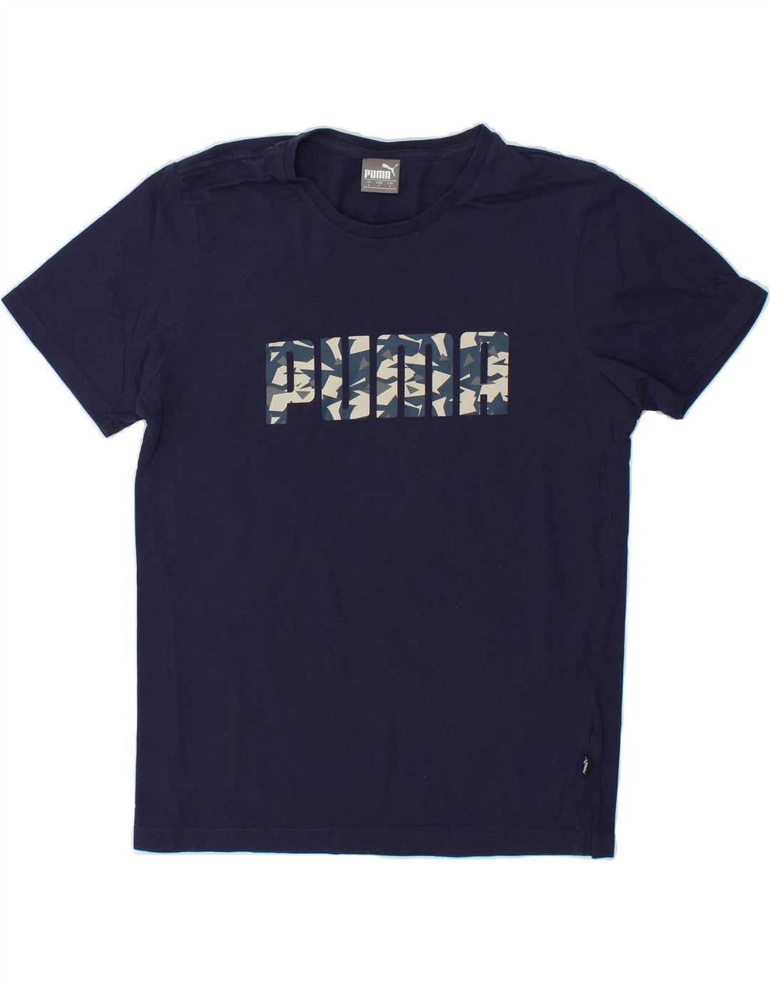 PUMA Mens Graphic T-Shirt Top Small Navy Blue Cotton Vintage Puma and Second-Hand Puma from Messina Hembry 