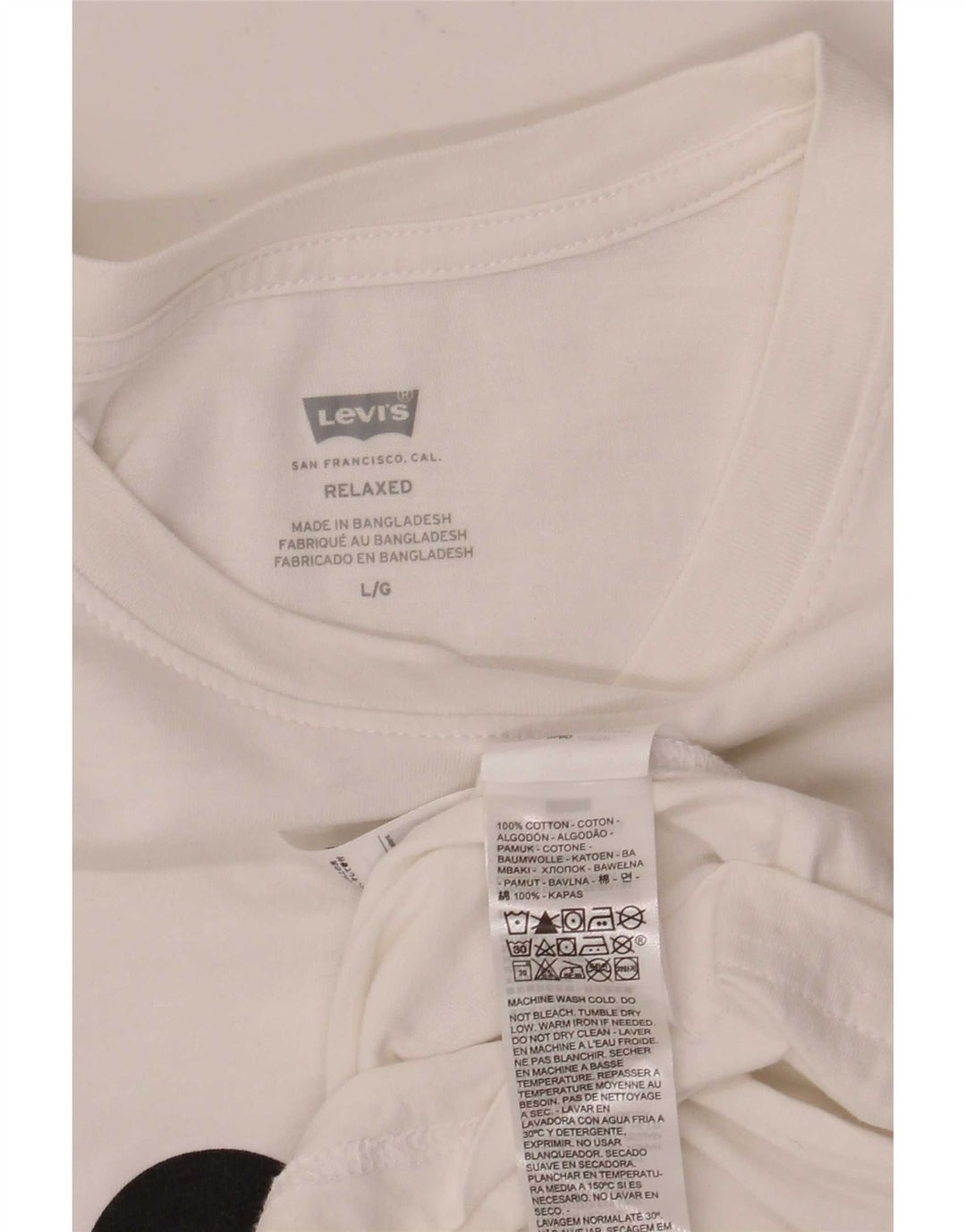Męski T-shirt Levi's o swobodnym kroju z grafiką, duży, biały, bawełniany