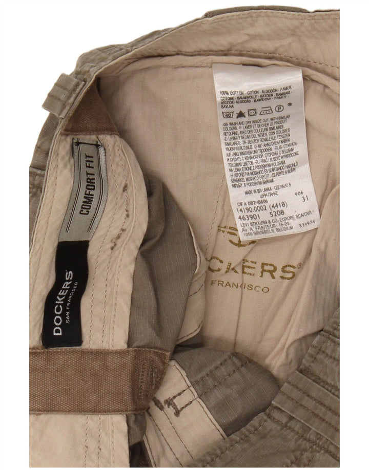 Męskie spodenki cargo Dockers Comfort Fit W31, średnia bawełna khaki