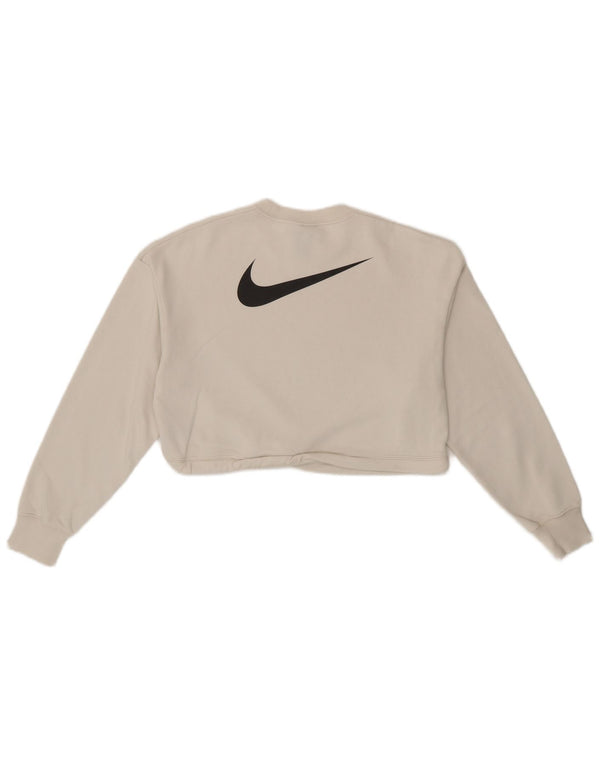 Damska bluza dresowa Nike Oversized Graphic Crop UK 6 XS Biała bawełna