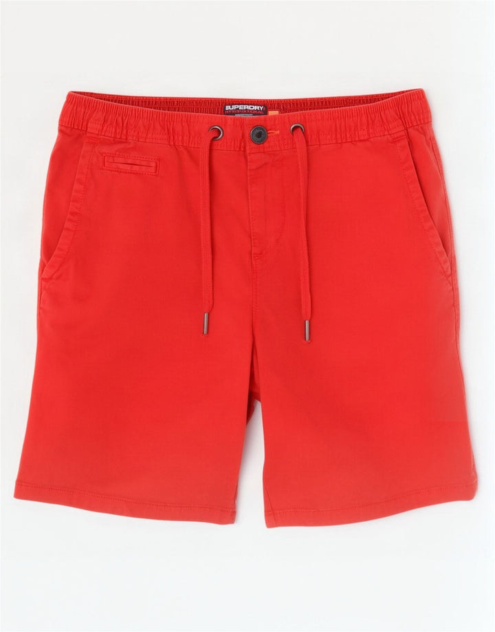 Męskie spodenki chino Superdry W33, średnioczerwone, bawełniane