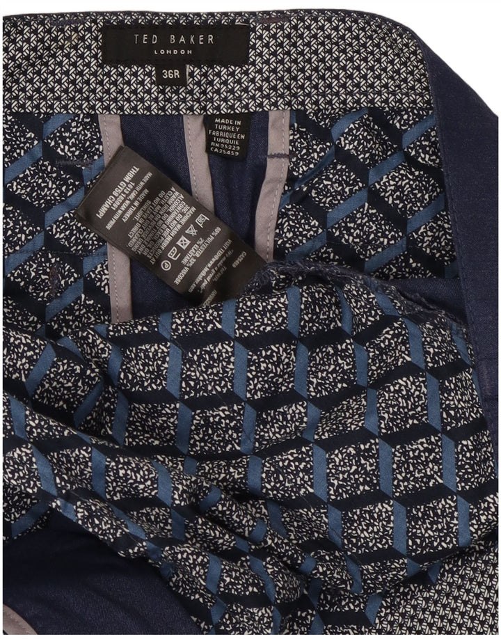 Męskie spodnie garniturowe Ted Baker W36 L28 Granatowy poliester