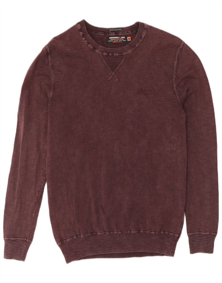 Męski sweter Superdry, bawełniany, średni bordowy kolor