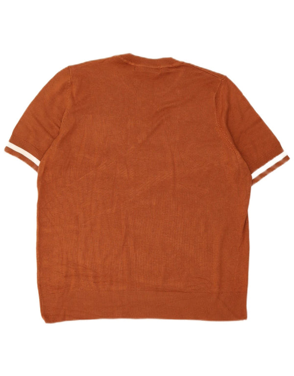 Marks & Spencer Damski sweter z okrągłym dekoltem, UK 12, średni brąz