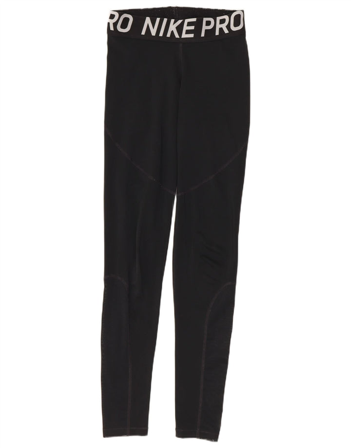 Damskie legginsy Nike Graphic UK 8, małe, czarne, poliestrowe