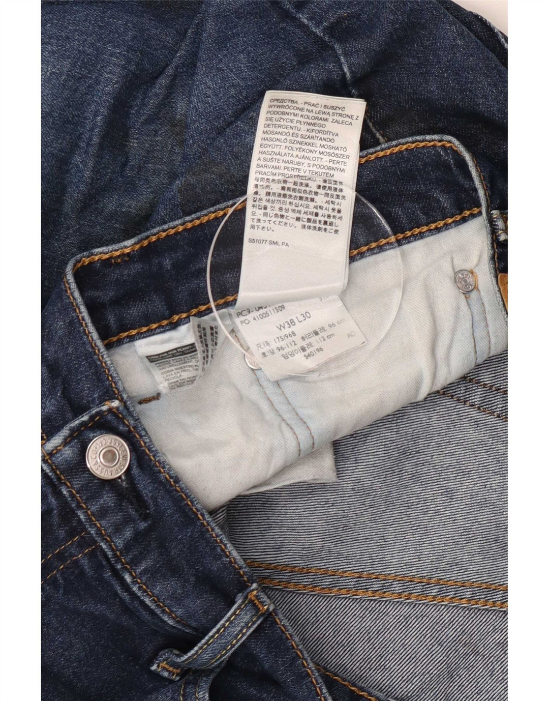 Męskie jeansy Levi's 511 Slim W38 L30 Niebieska bawełna