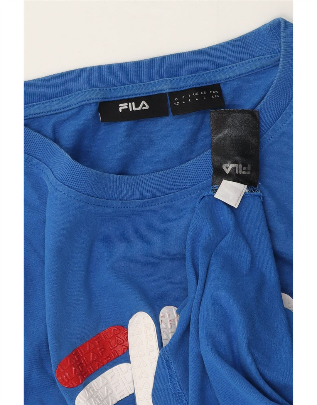 Męski T-shirt z grafiką Fila, duży, niebieski, bawełniany