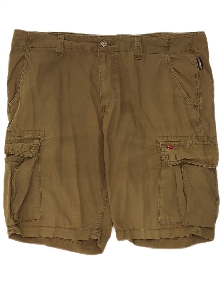 Męskie spodenki cargo Napapijri W36, duże, bawełniane w kolorze khaki