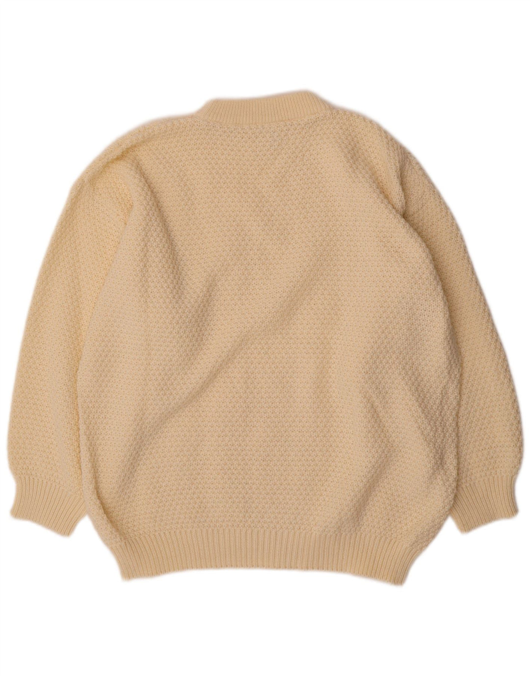 Damski sweter z okrągłym dekoltem VINTAGE UK 20 2XL Off White Poliakryl