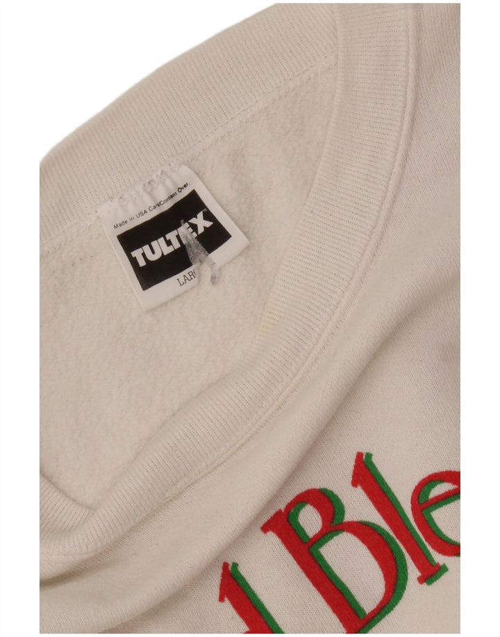 Damska bluza z grafiką TULTEX UK 16, duża, biała bawełna