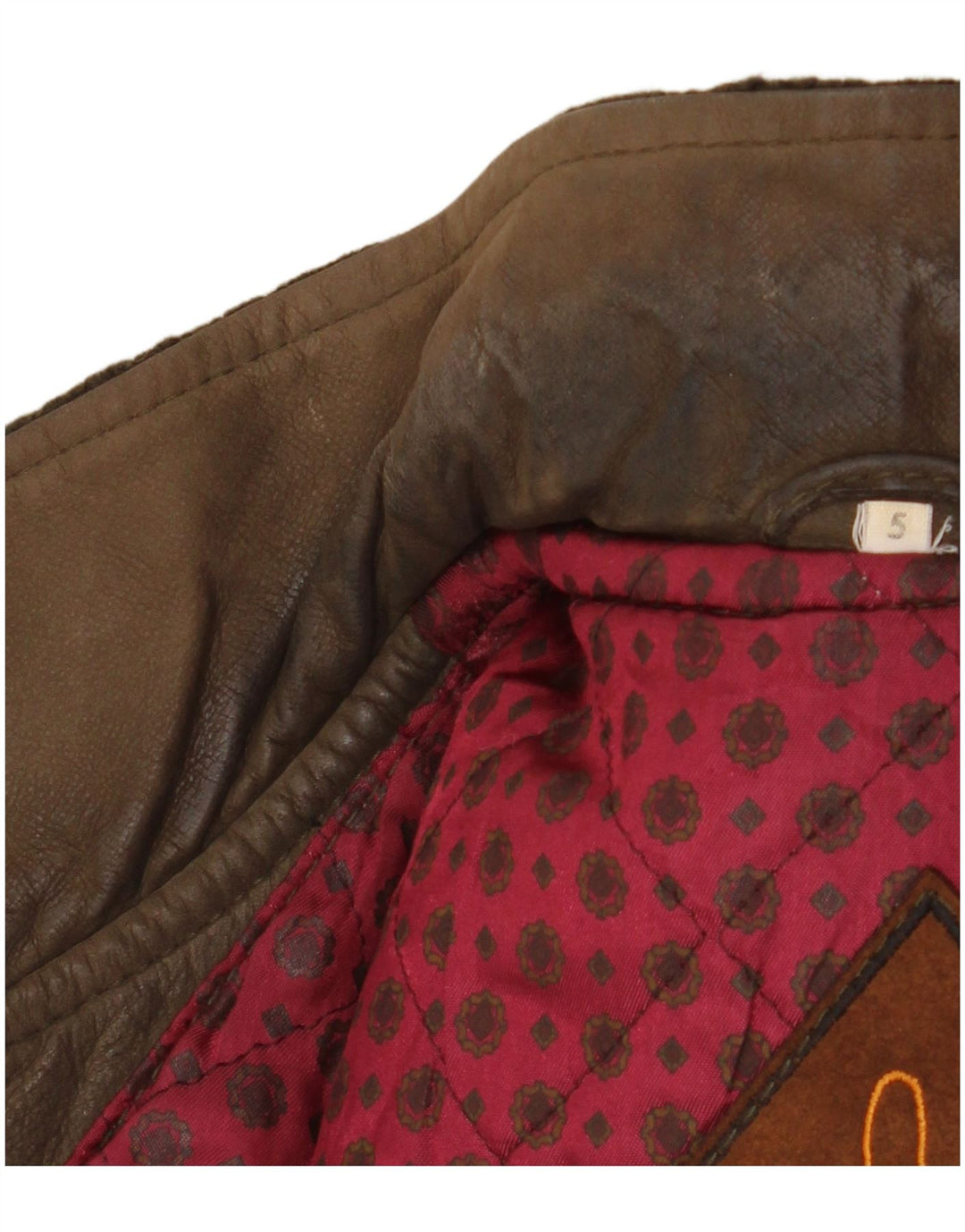 Vintage męska dzianinowa kurtka skórzana UK 42 XL Khaki Colorblock Classic