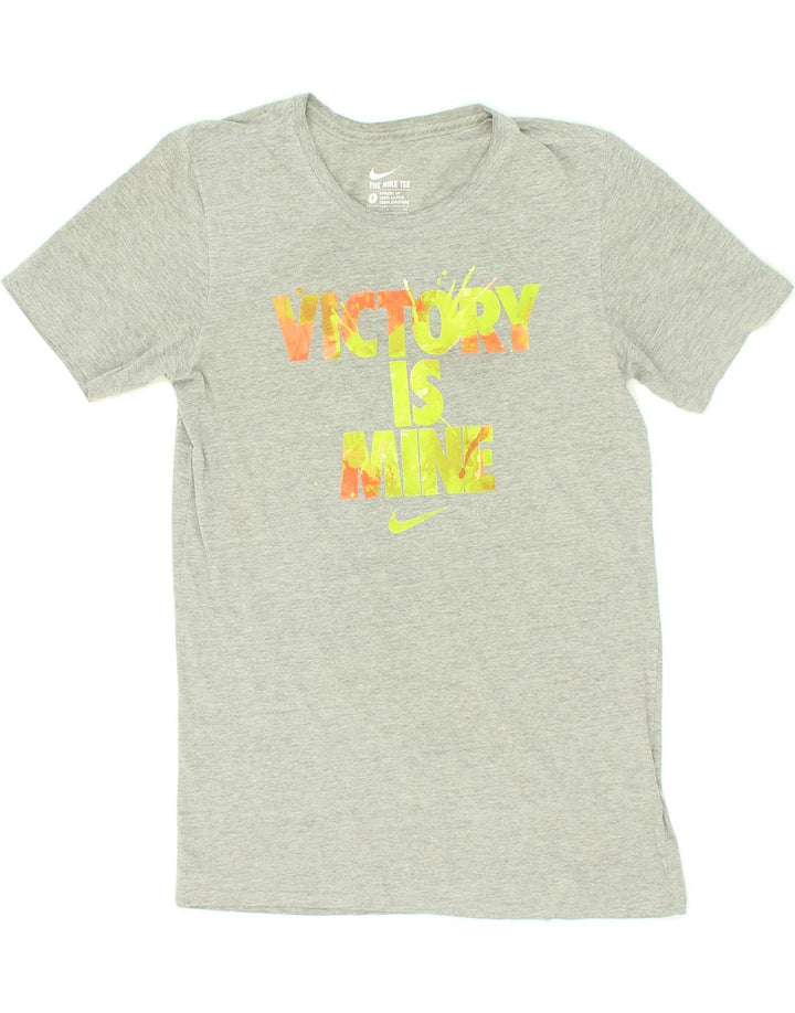 NIKE Mens Athletic Cut Graphic T-Shirt Top Small Grey Cotton Vintage Nike and Second-Hand Nike from Messina Hembry 
