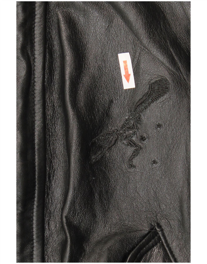 Męska kurtka skórzana VINTAGE UK 36 Mała czarna skóra