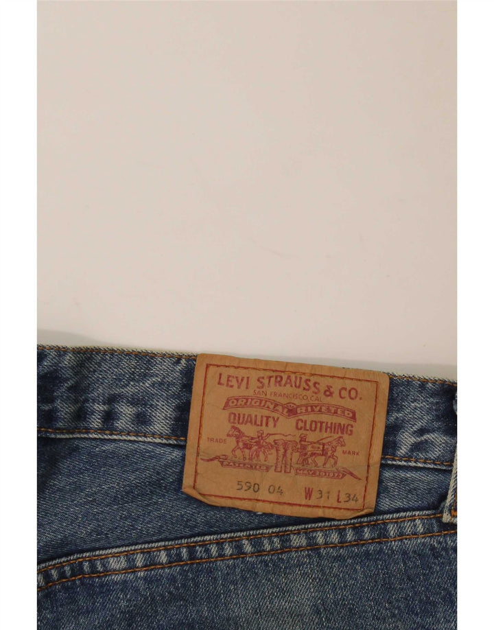 Damskie jeansy Levi's 590 Straight W31 L32 Niebieskie bawełniane