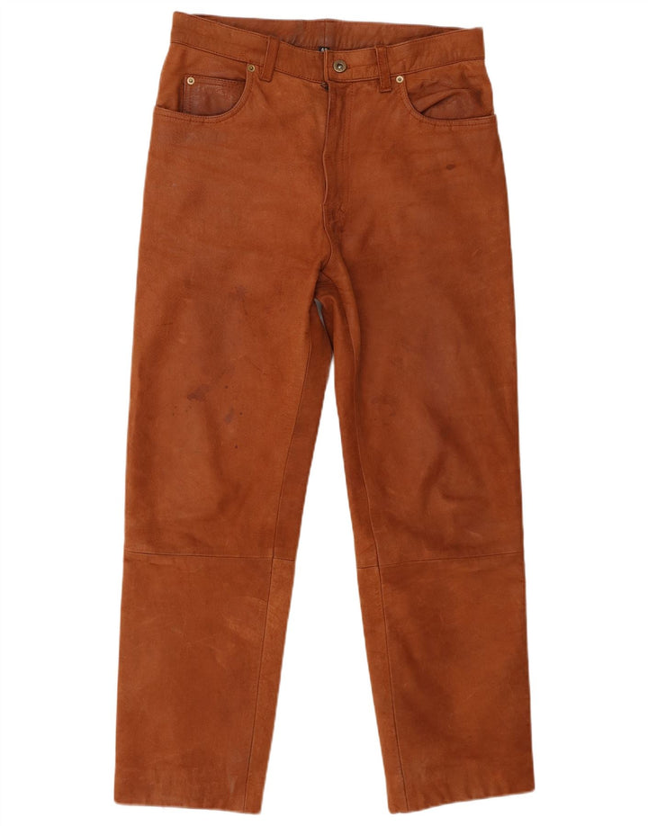 Męskie proste zamszowe spodnie John Devin Classics IT 48 Medium W32 L28 Brązowe