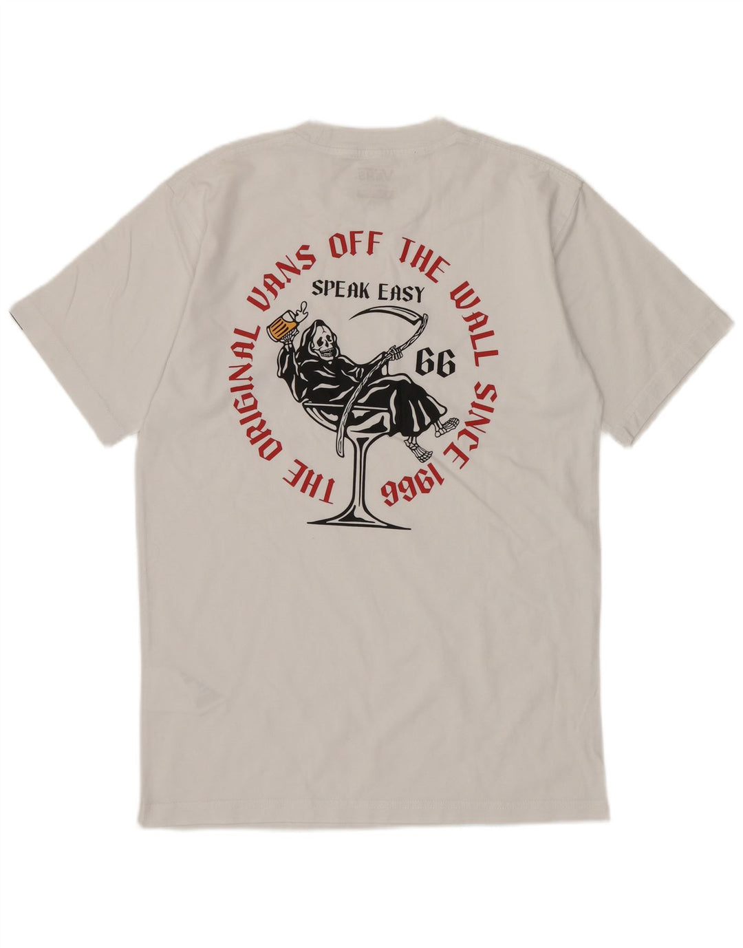 Męski T-shirt z grafiką VANS o klasycznym kroju, mały, biały, bawełniany