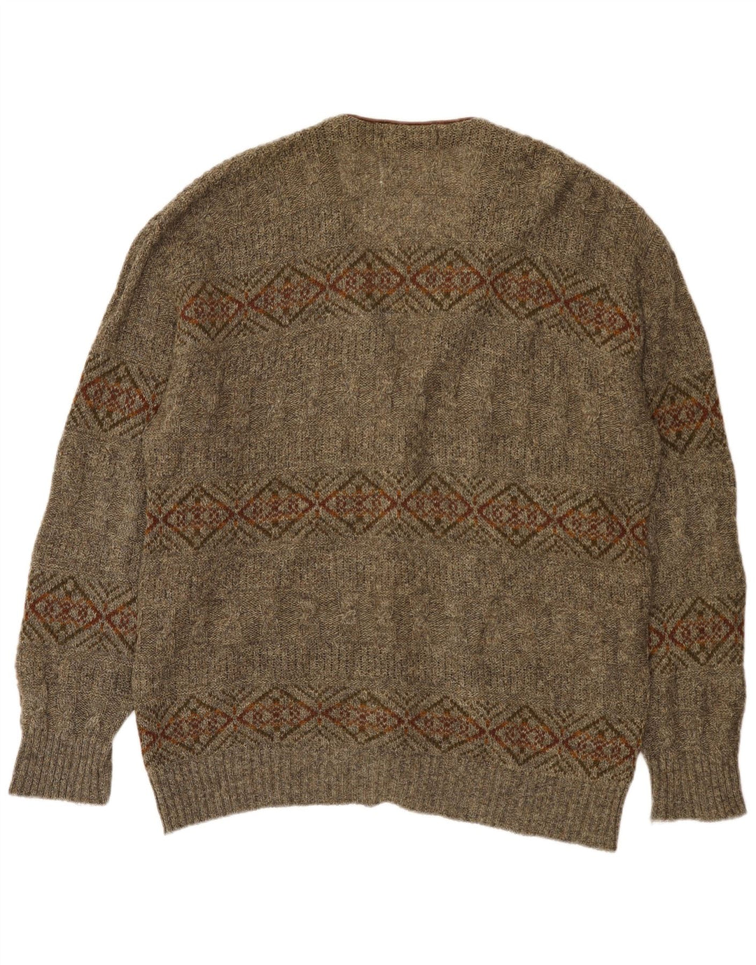 Męski sweter rozpinany St Michael XL Khaki z geometrycznej wełny