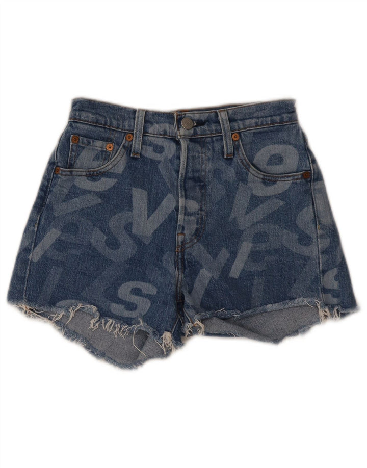 Damskie spodenki jeansowe Levi's Graphic W23 2XS Niebieskie, bawełniane