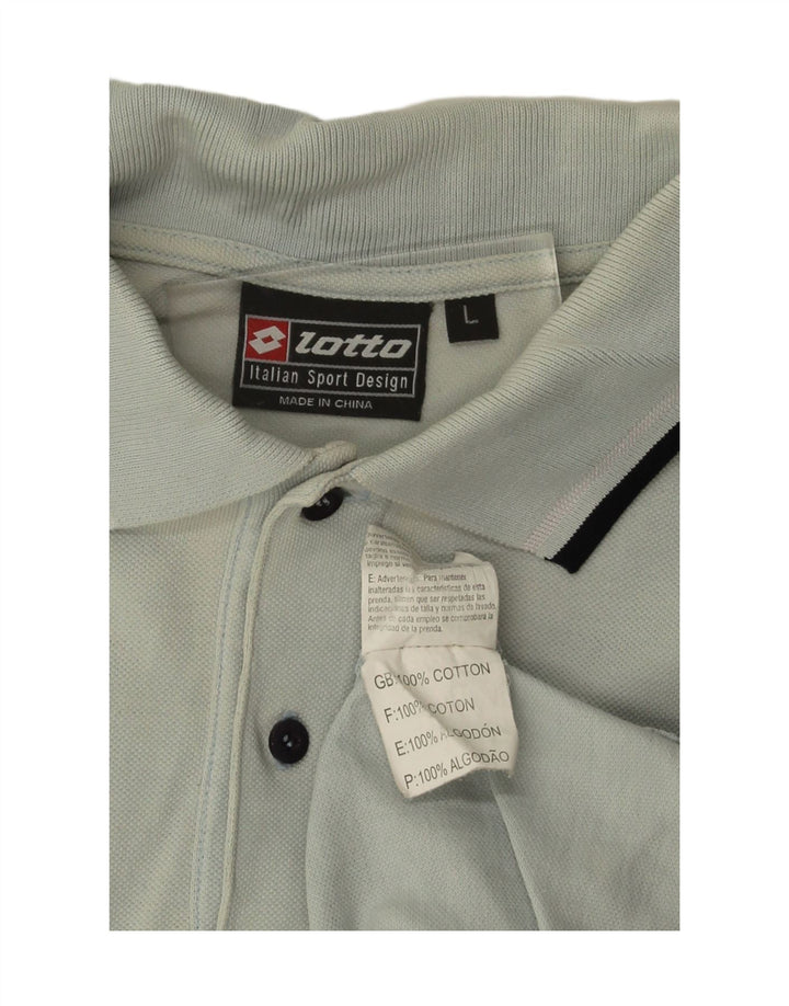 LOTTO Mens Polo Shirt Large Blue Cotton Vintage Lotto and Second-Hand Lotto from Messina Hembry 