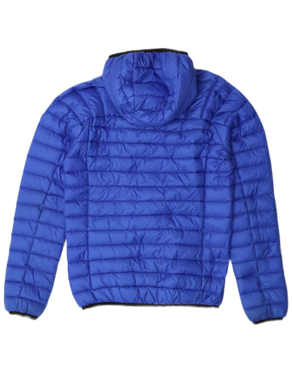 SUPERDRY Męska wyściełana kurtka z kapturem i kapturem UK 36 Small Blue Nylon