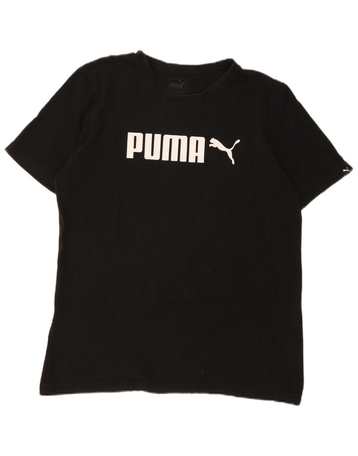 Męska koszulka z grafiką Puma, średnia czarna bawełna