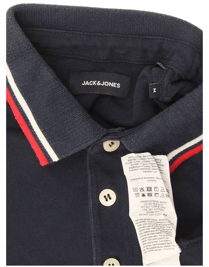 Męska koszulka polo Jack & Jones, średnia, granatowa, bawełniana