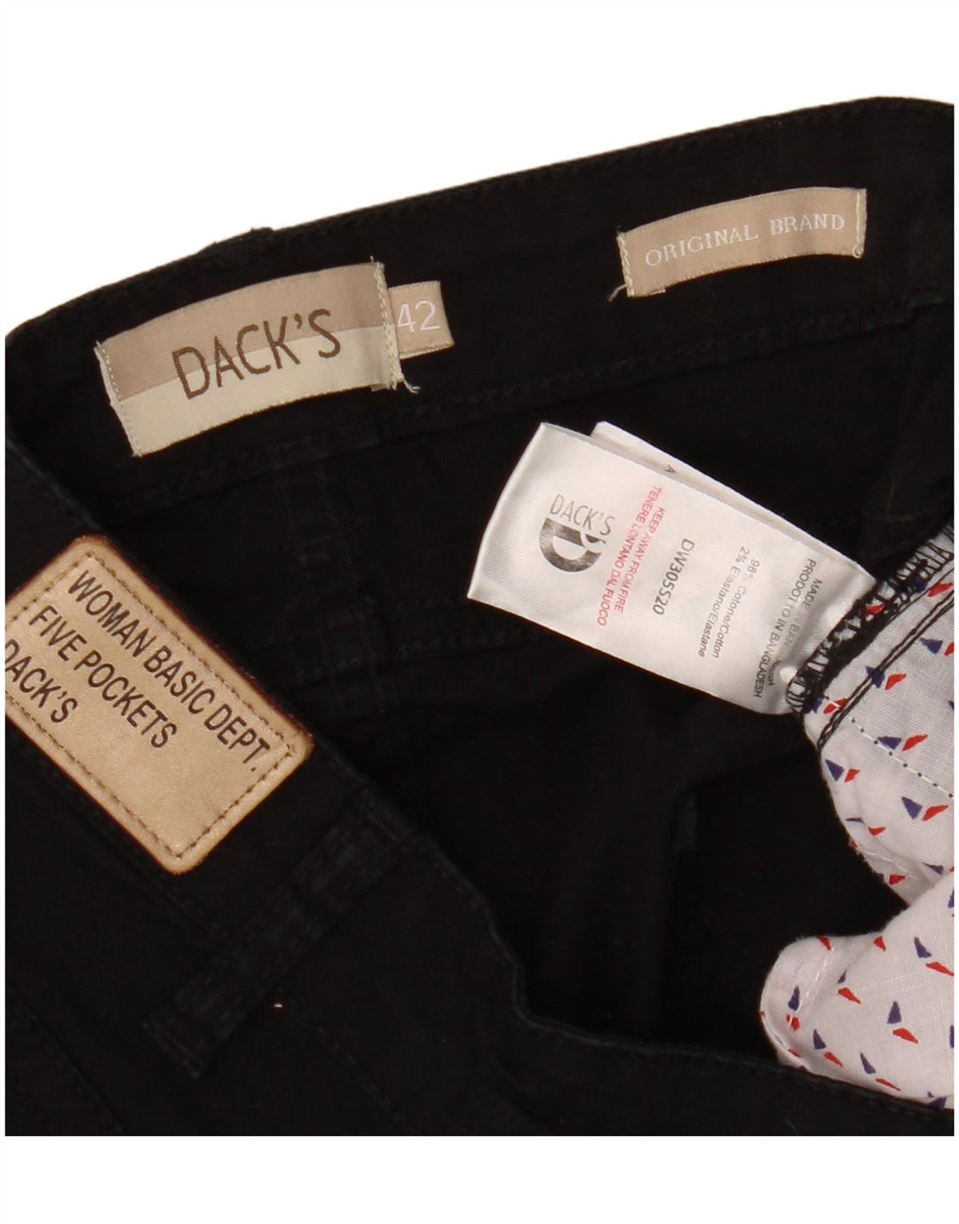 Damskie spodenki jeansowe Dack's o regularnym kroju IT 42 Medium W28, czarna bawełna