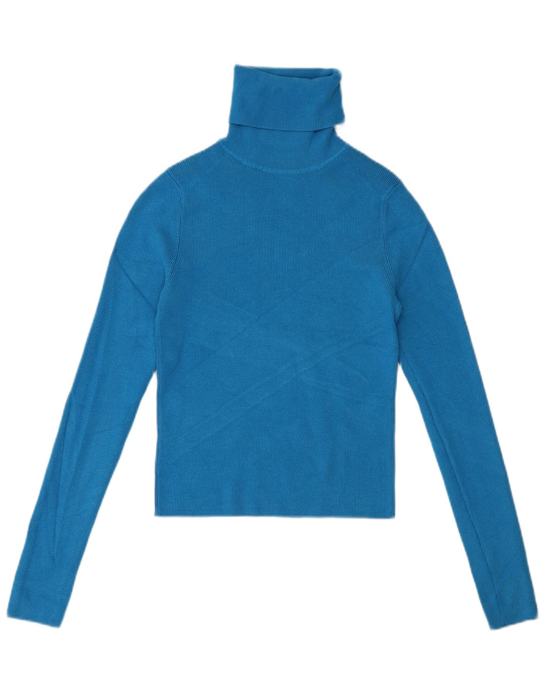 Damski sweter ZARA z okrągłym dekoltem UK 12, średni niebieski, wiskoza