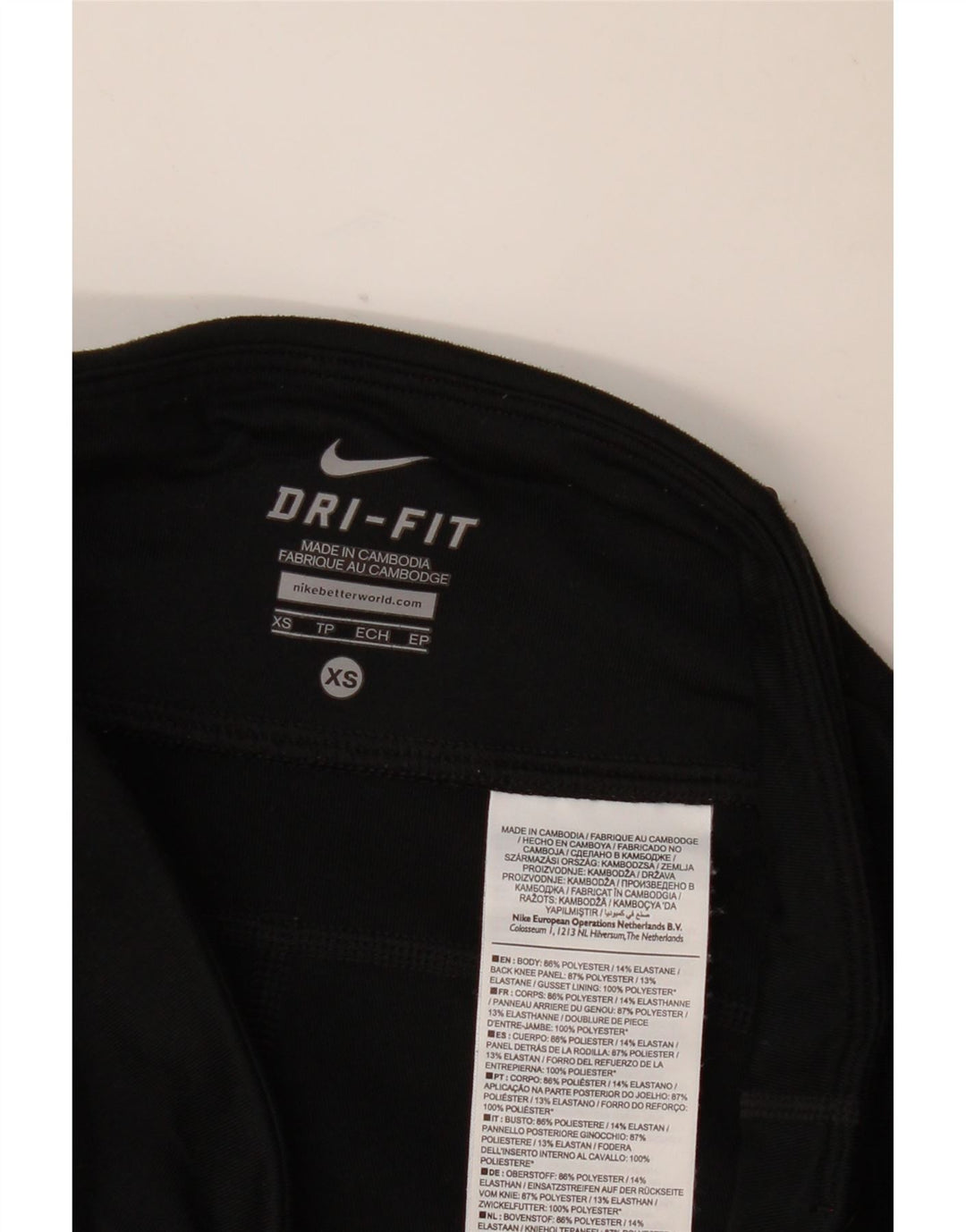 Damskie legginsy NIKE Dri Fit UK 6 XS, czarny poliester