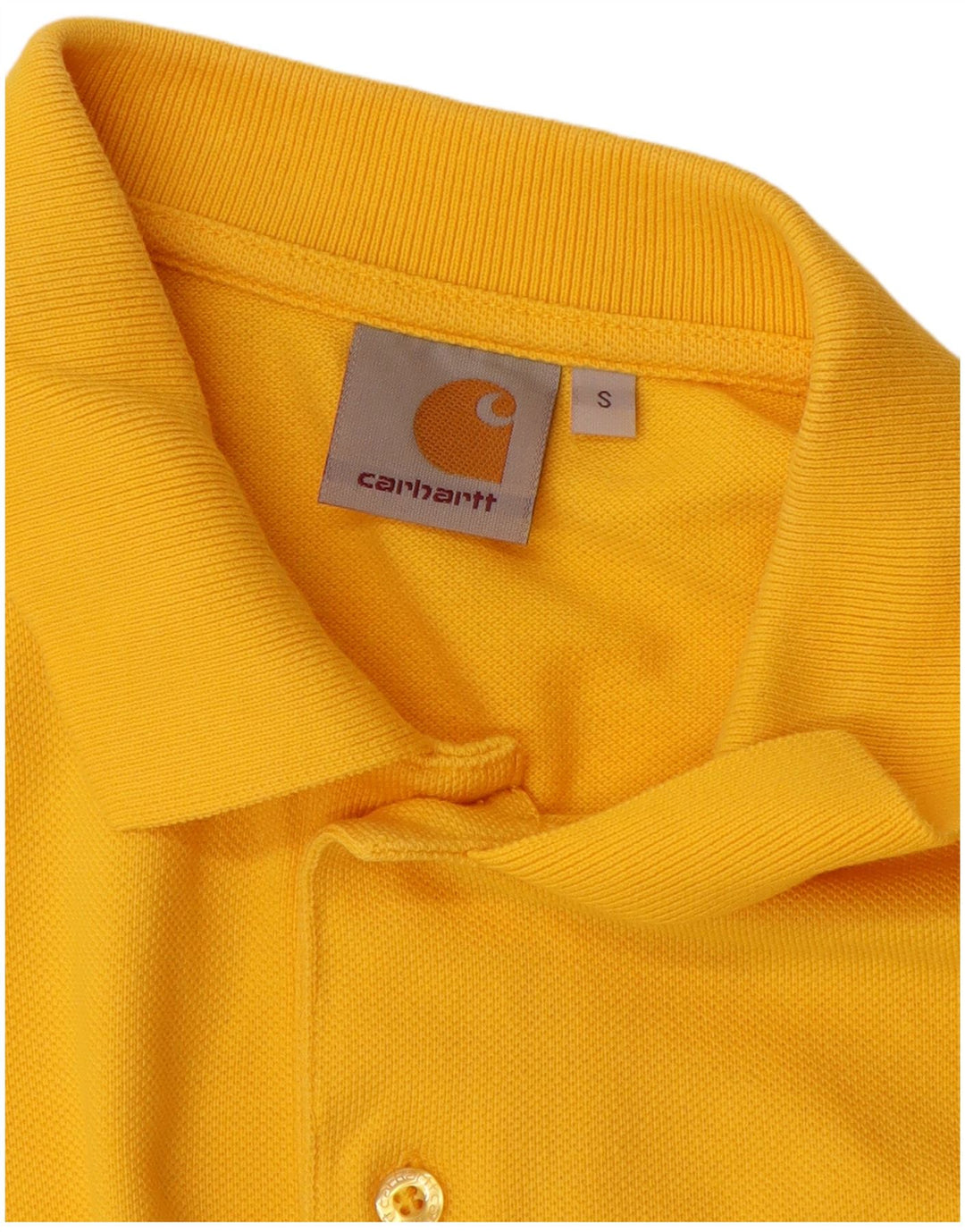 Męska koszulka polo CARHARTT, mała, żółta, bawełniana