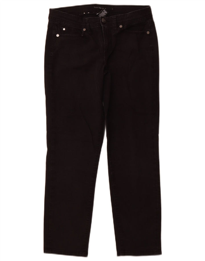 Damskie jeansy Calvin Klein Crop Slim US 4 Small W28 L26 Czarna bawełna