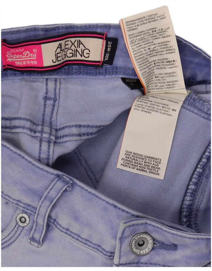 Damskie jeansy Superdry Alexia Distressed Jegging W25 L30 Niebieskie, bawełniane