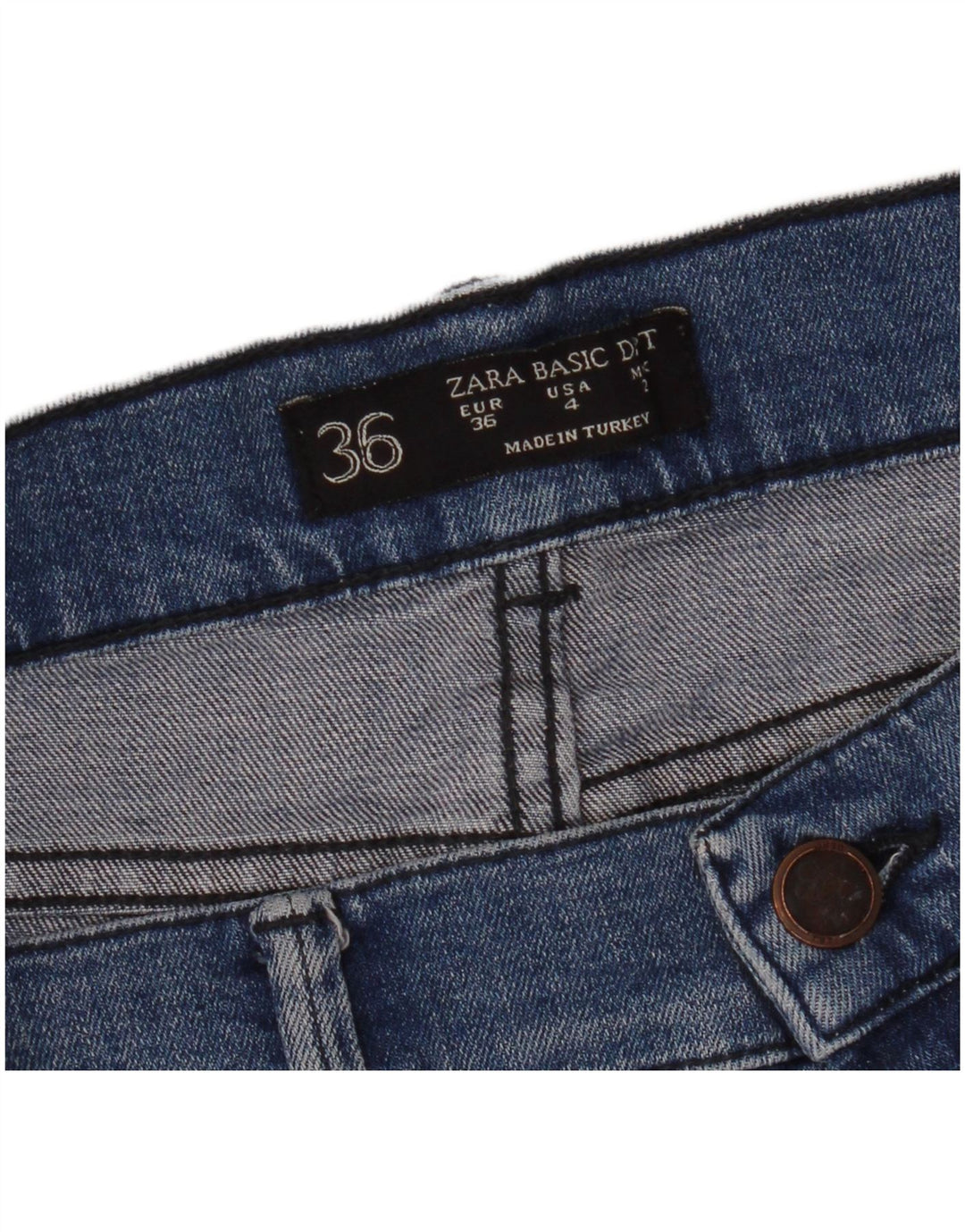 Damskie spodenki jeansowe ZARA EU 36 XS W26 niebieskie