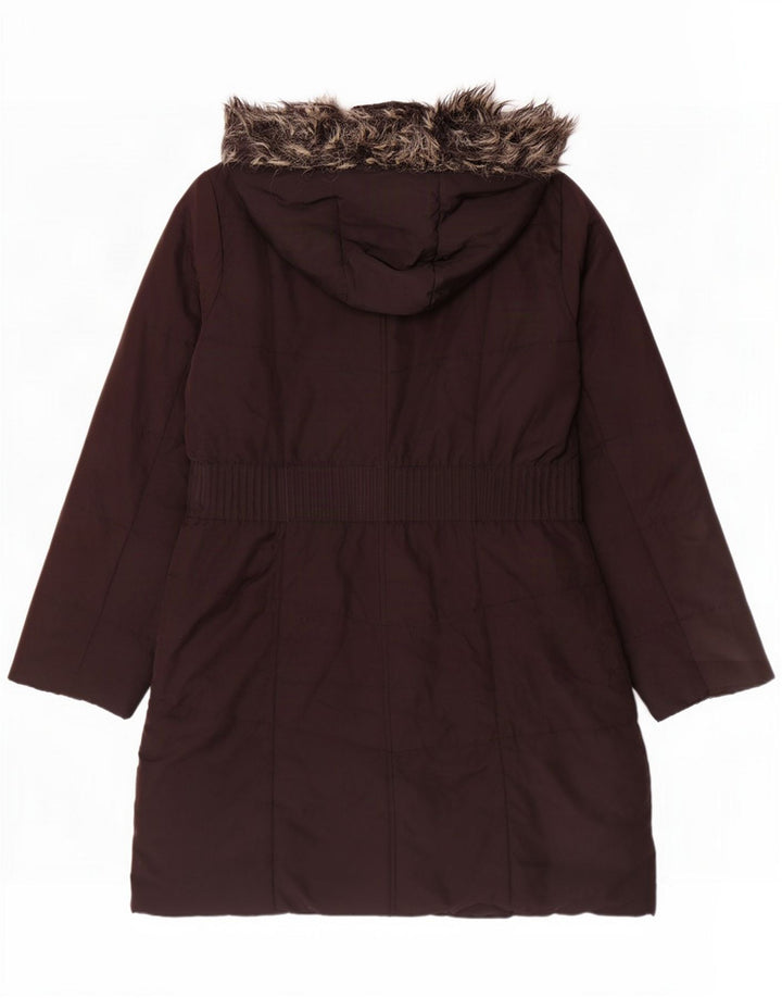 Damski płaszcz z kapturem M&Co UK 18 XL Brązowy Poliester