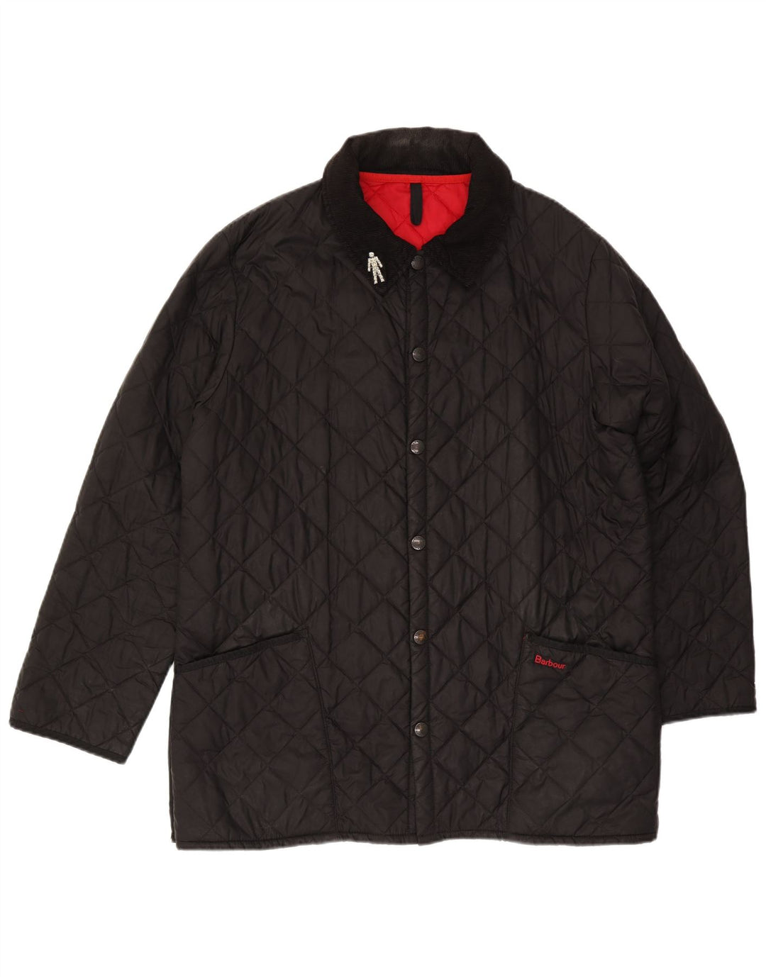 Męska pikowana kurtka Barbour UK 40, duża, czarna, poliamidowa