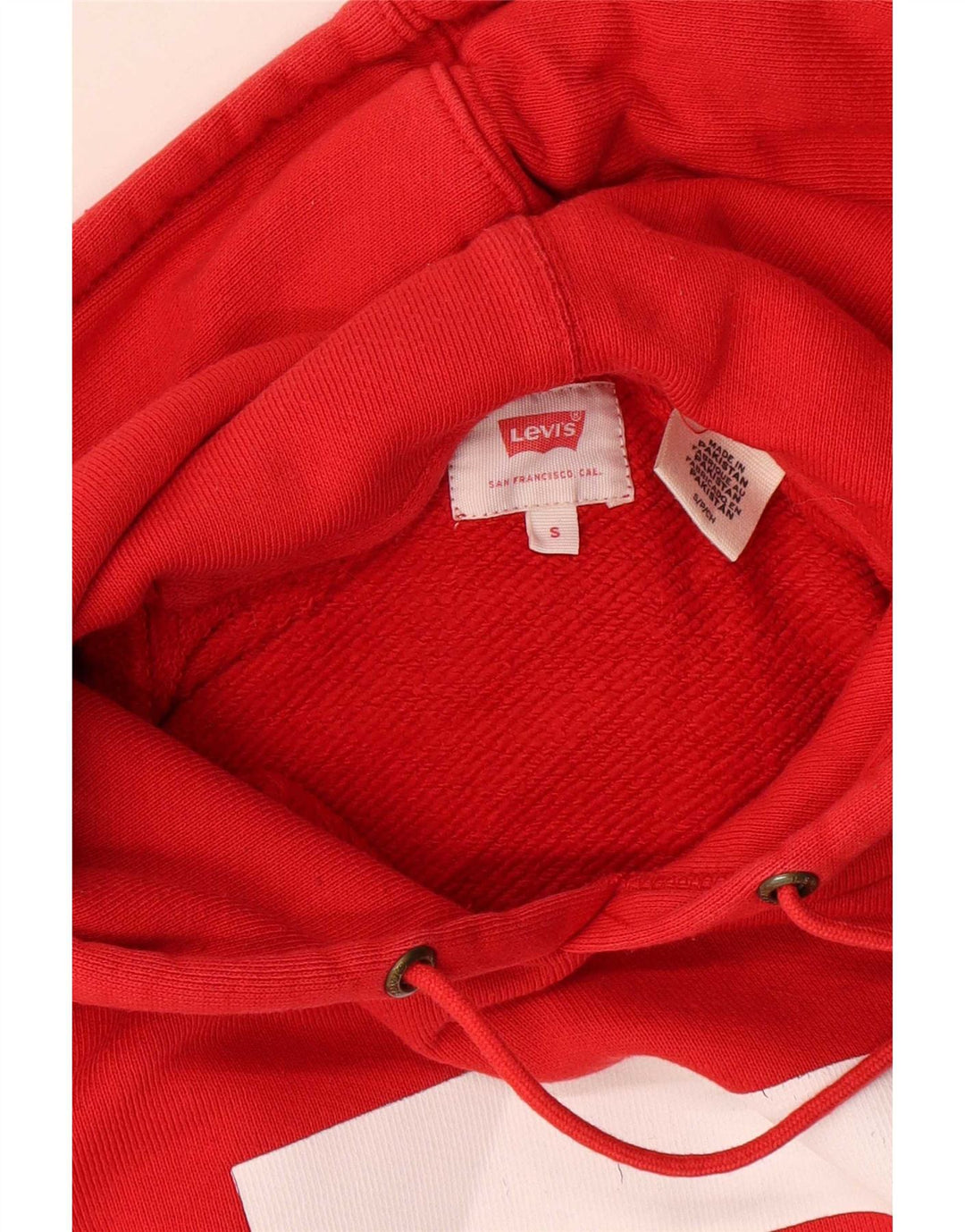 Męski sweter z kapturem i grafiką Levi's, mały, czerwony, bawełniany