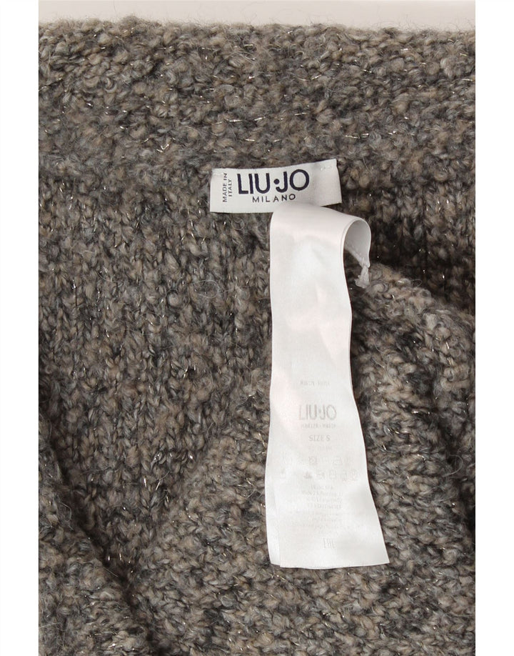 Damski sweter oversize Liu Jo o przedłużonym kroju UK 10, mały, szary, nowoczesny