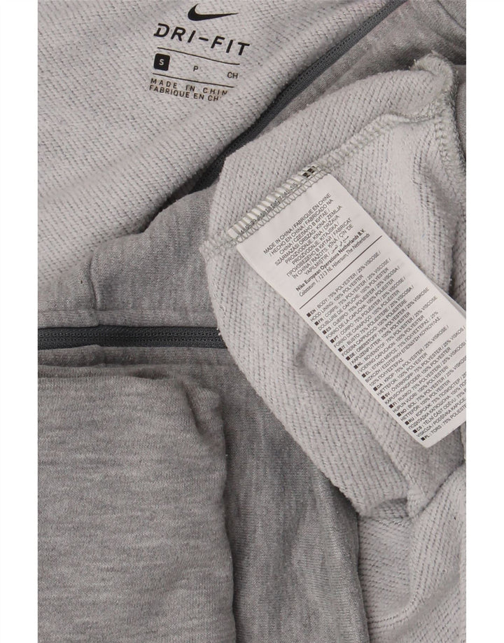 Damski sweter z kapturem i zamkiem błyskawicznym Nike Dri Fit, UK 10, mały, szary poliester