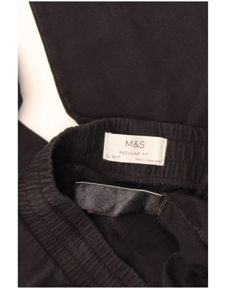 Męskie spodnie dresowe Marks & Spencer o regularnym kroju XL, czarne, bawełniane