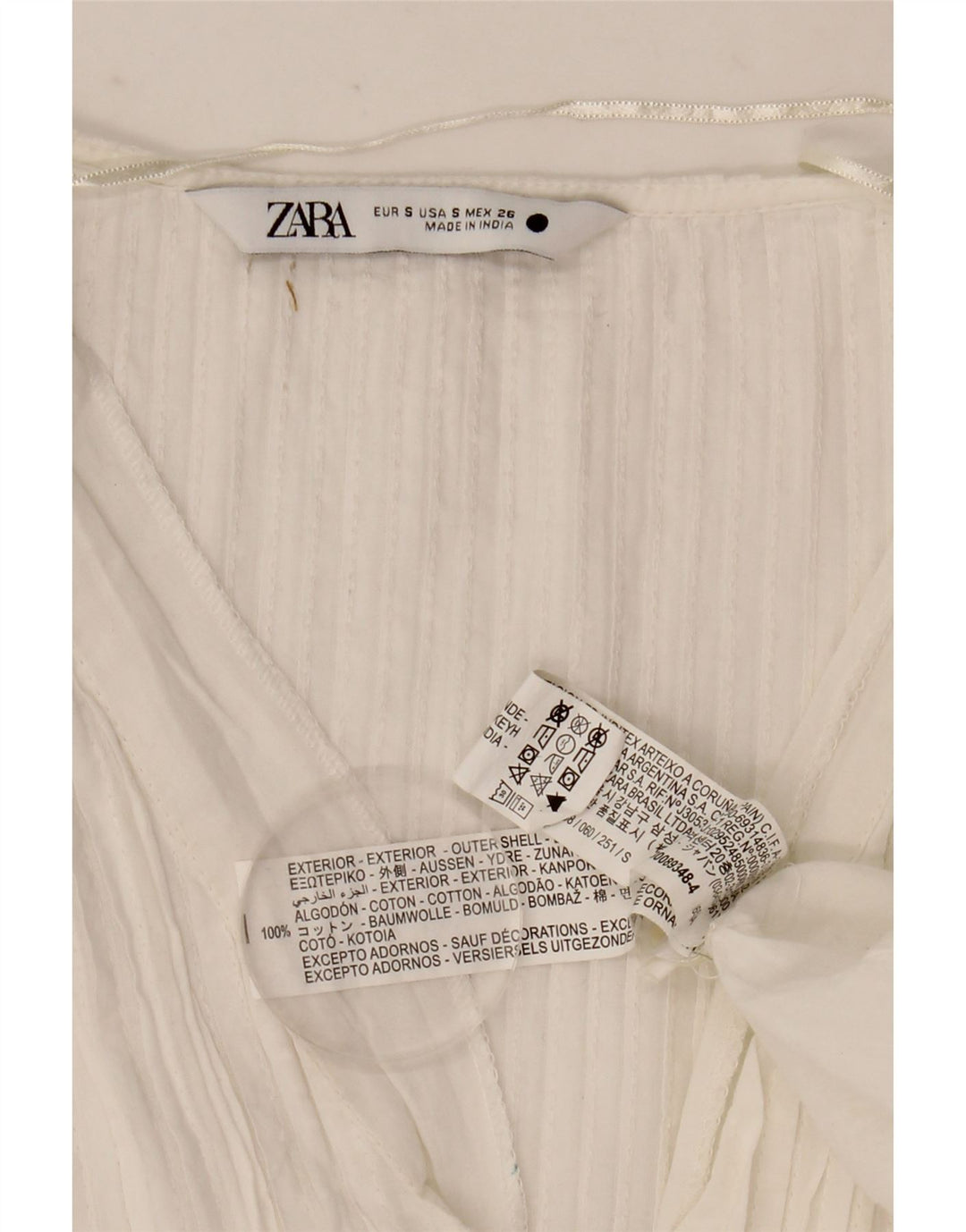 Damska sukienka maxi z długim rękawem, oversize Zara UK 10, mała, biała w cętki