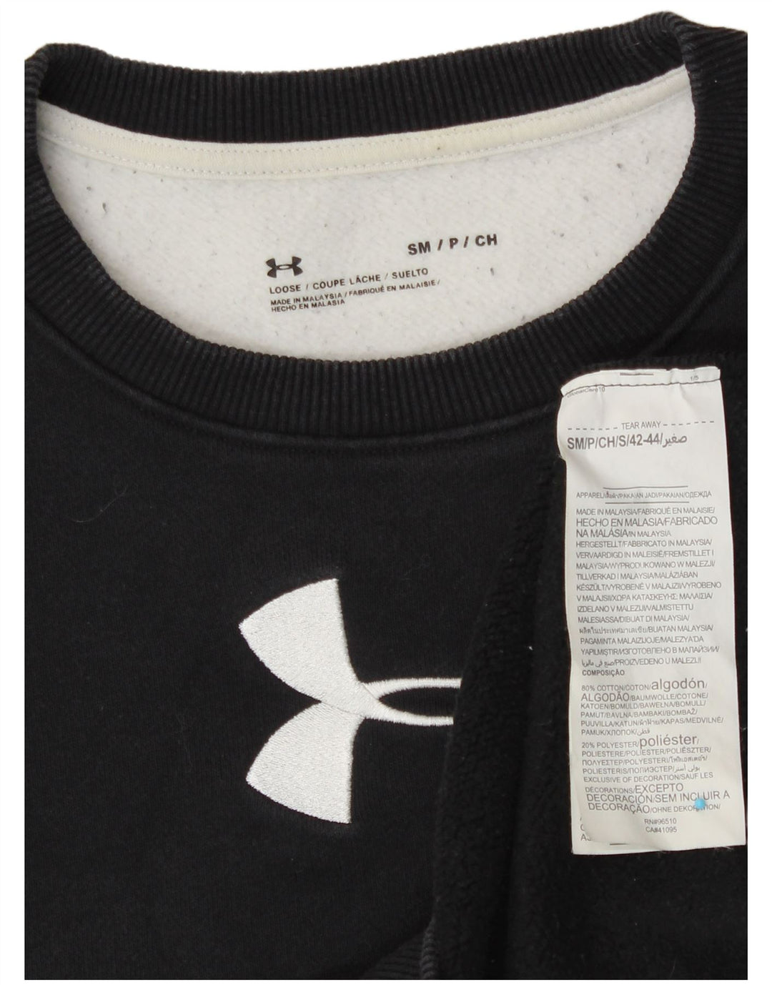 Damska bluza UNDER ARMOUR UK 10, mała, czarna, z blokami kolorów