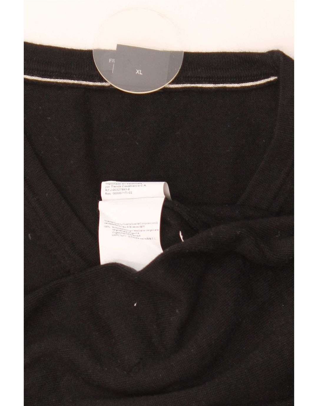 Męski sweter z dekoltem w kształcie litery V Hugo Boss XL, czarna dziewicza wełna