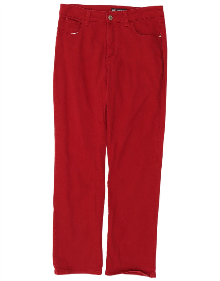 Damskie jeansy Lee Classic Fit Straight US 12 Large W32 L30 Czerwone bawełniane