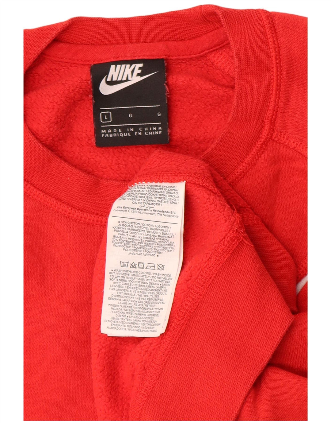 Damski sweter oversize z grafiką NIKE, UK 16, duży czerwony