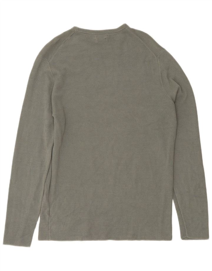 Męski top z długim rękawem Massimo Dutti, duży, zielony, bawełniany