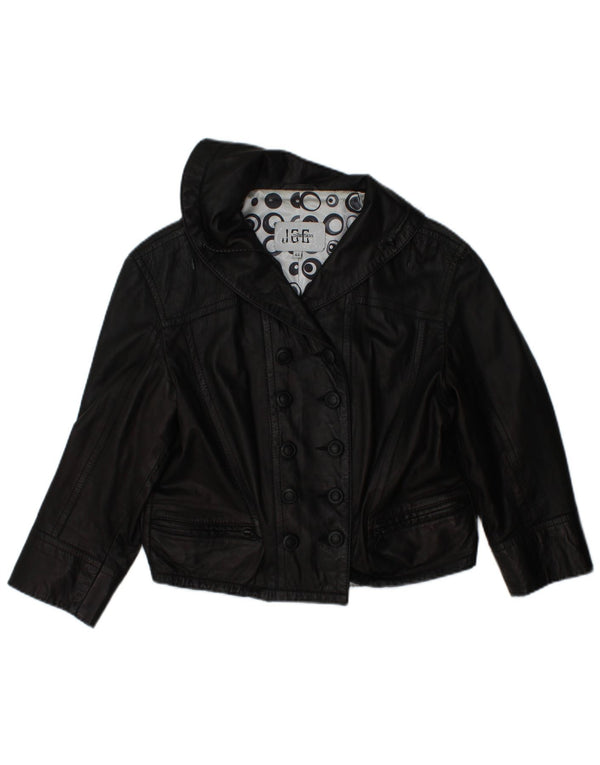 JCC Womens Crop 3/4 Sleeve Double Breasted Jacket IT 44 Medium Black