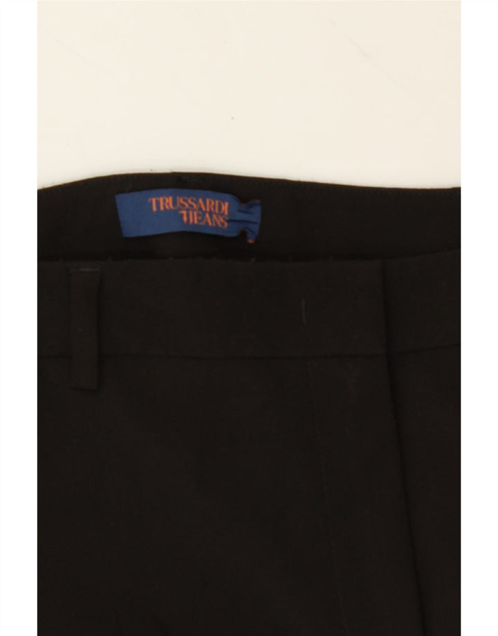 TRUSSARDI Womens Slim Chino Trousers IT 46 Large W32 L29 Black Polyester Vintage Trussardi and Second-Hand Trussardi from Messina Hembry 