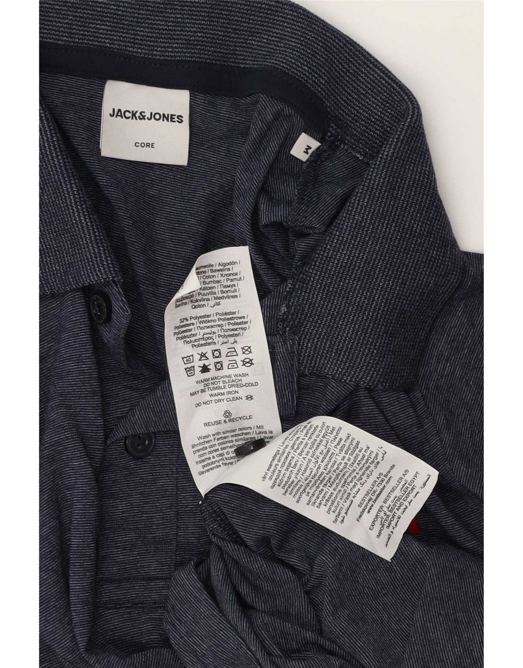 Męska koszulka polo Jack & Jones z grafiką, średnia, granatowa, bawełniana w cętki