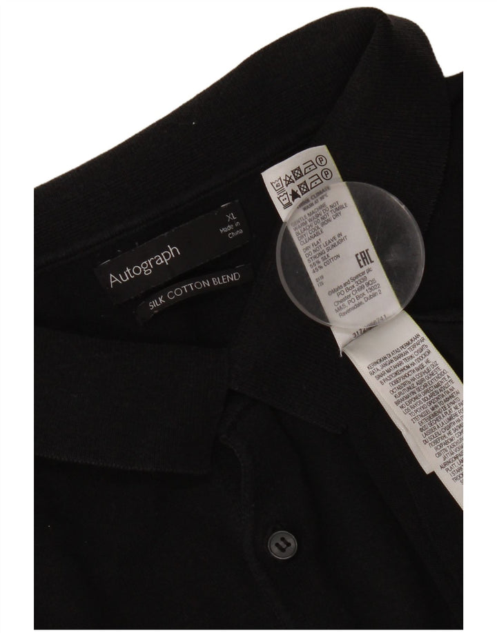 Męska koszulka polo Marks & Spencer XL, czarna, jedwabna