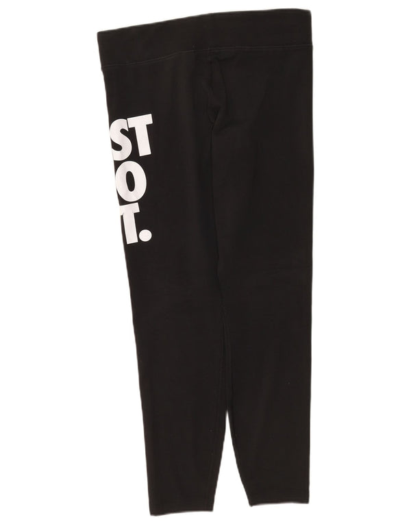 Damskie legginsy Nike Graphic UK 16, duże, czarne, bawełniane